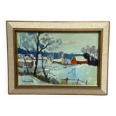 Original Swedish Oil On Canvas – “Dalslandsvinter” By Tage Gavik – Signed – Vintage & Framed – 50 × 37 Cm (19.7" × 14.6")