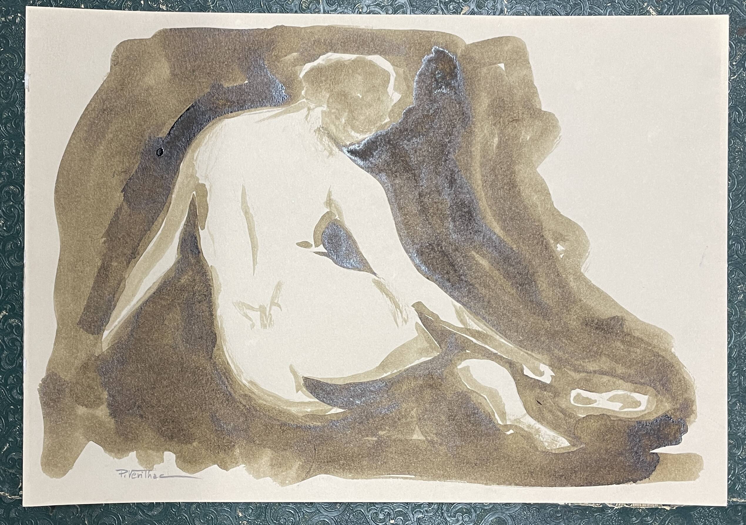 Painting signed in Chinese ink “female back”