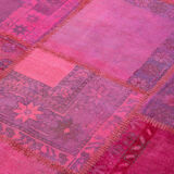 Handmade oriental 178 cm x 248 cm pink patchwork carpet