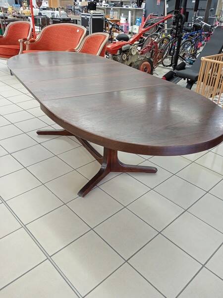 Baumann table + 2 wooden extensions ep 1970