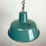 Industrial Green Enamel Pendant Lamp, 1960s