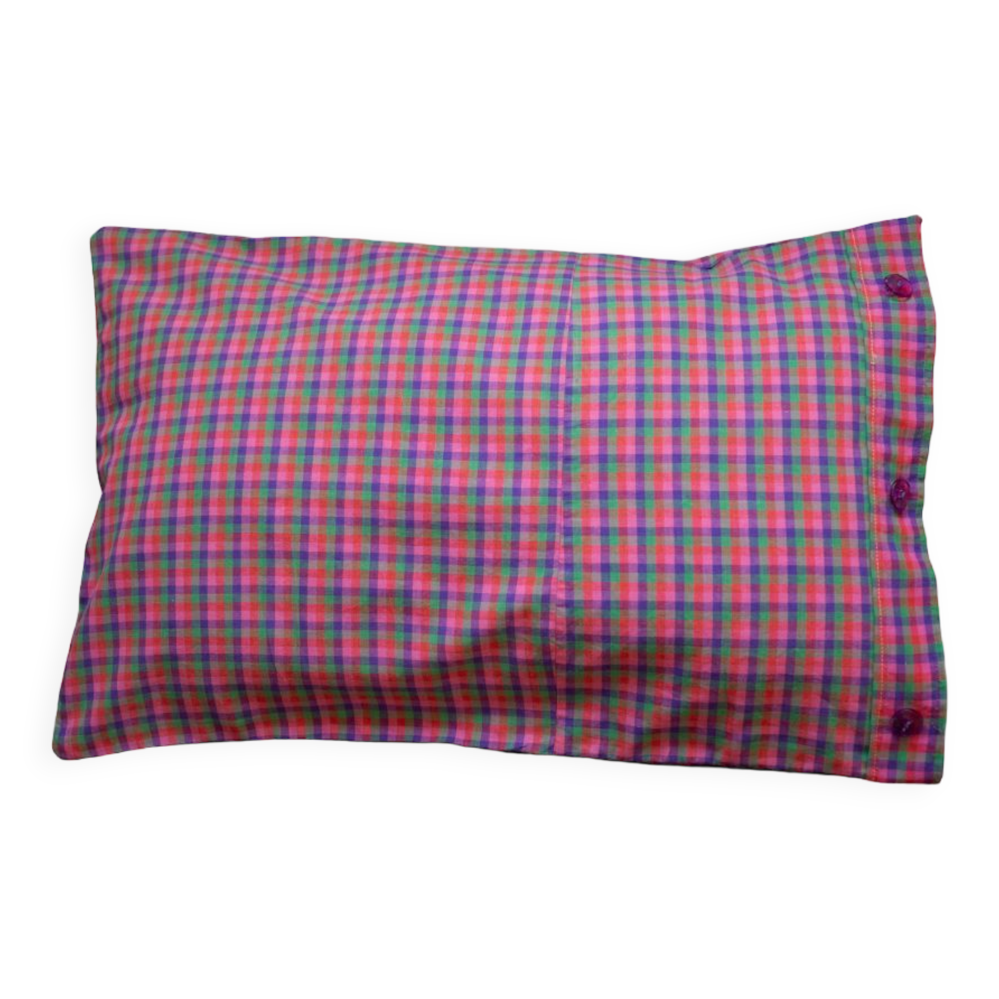 Upcycled checkered cushion cover