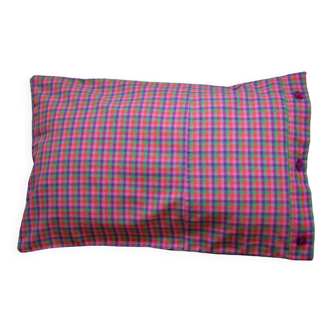 Upcycled checkered cushion cover