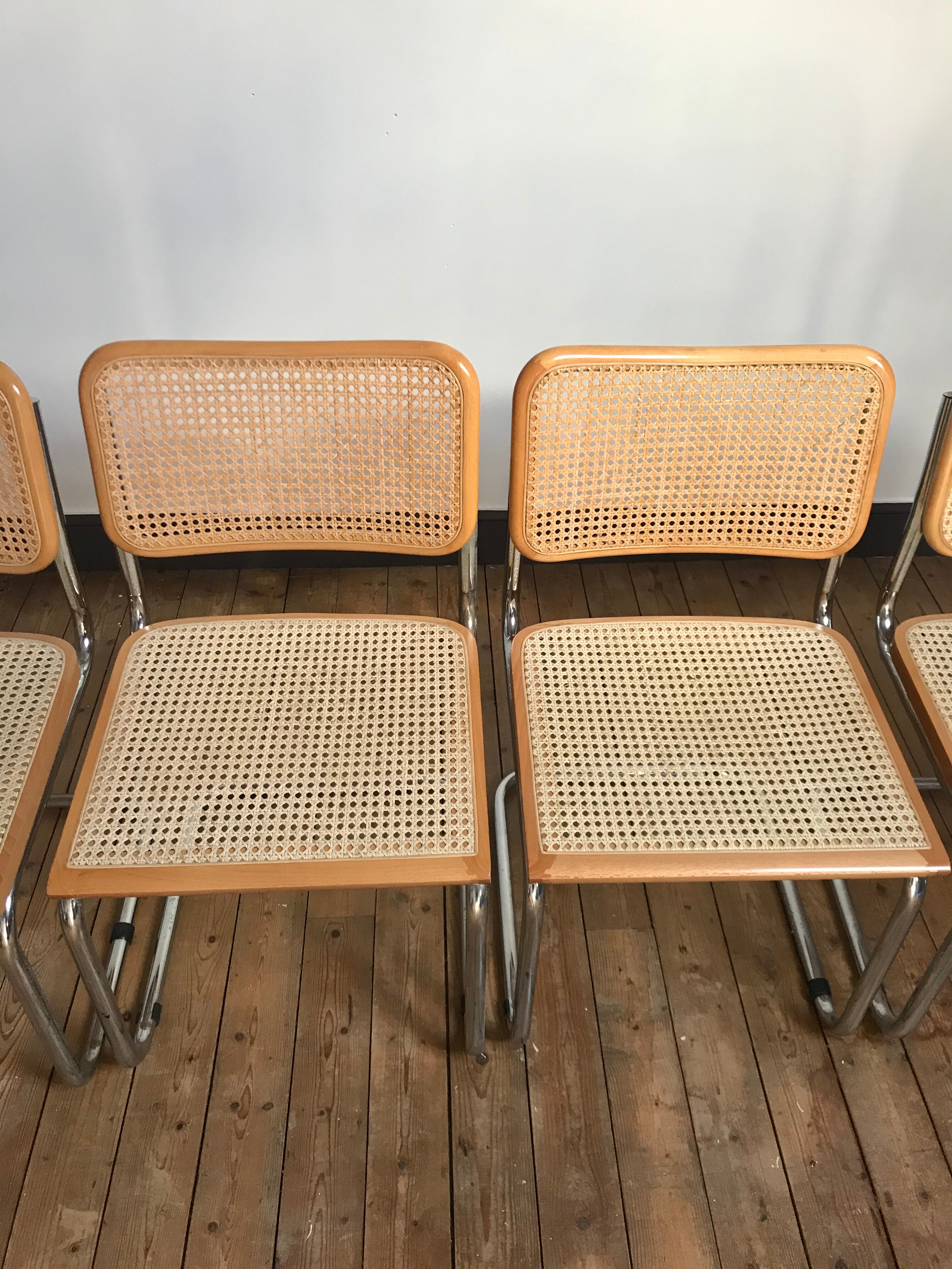 4 chairs cesca b32 by Marcel Breuer