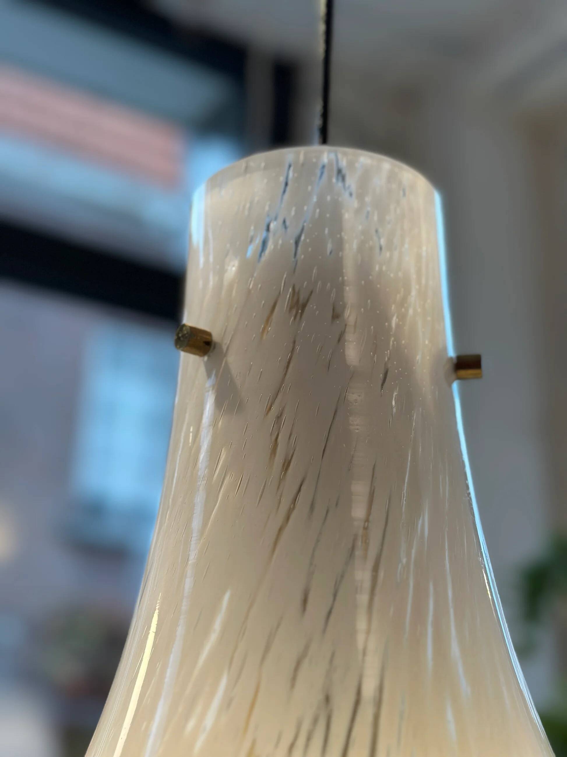 Rare Glashütte Limburg “Trumpet” pendant lamp – 1970s