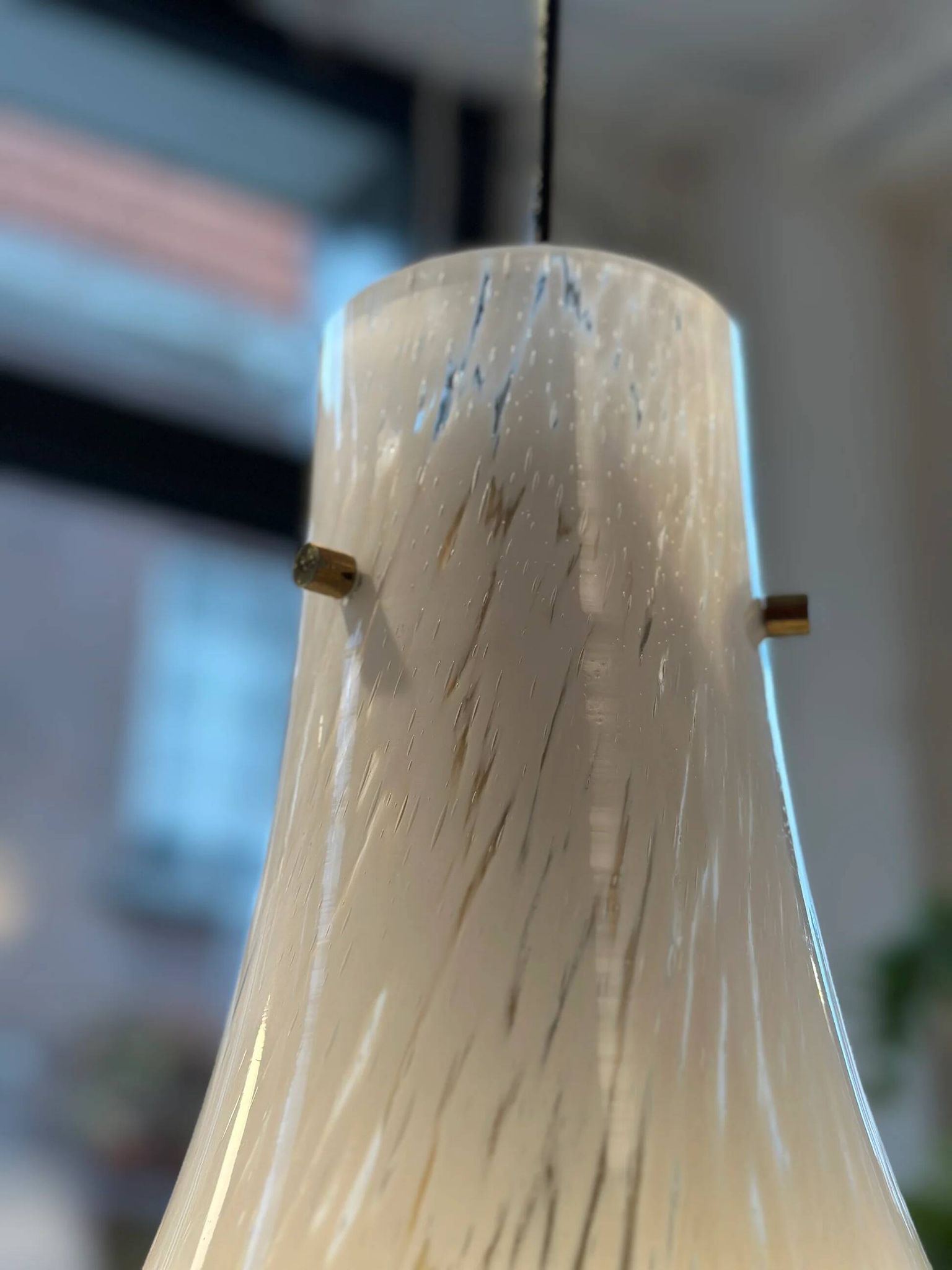 Rare "Trompette" pendant lamp by Glashütte Limburg – 1970s
