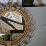 Vintage rattan mirror