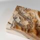 Beige-Black-Brown Marble Ashtray, Italian 1970s Design, Heavy Sculptural Table Decor