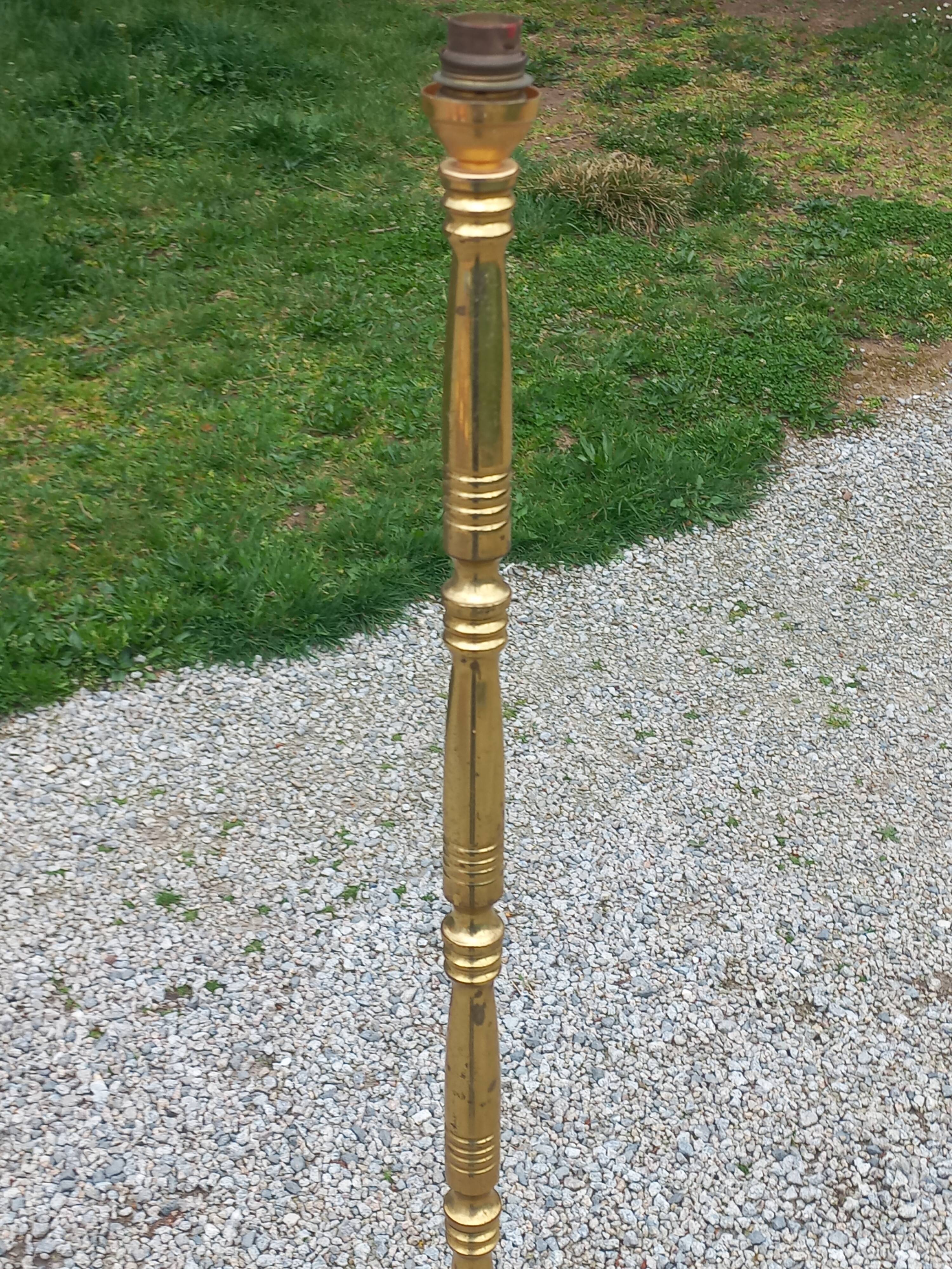 50s floor lamp in gilded brass
