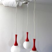 Plafonnier cascade suspension vintage space age boule opaline année 70 par