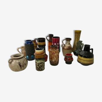 Set of 15 1960 ceramic vases