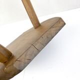Old tripod stool in solid wood - very nice handmade work