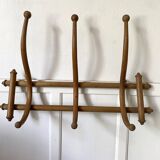 Thonet 1900 curved wooden wall coat rack