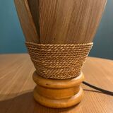 Banana leaf wooden table lamp