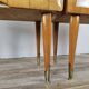 Mid-century nightstands in maple, brass, and glass