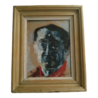 Portrait peinture à l'huile 1954
