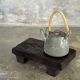 Small stool, black solid teak accent stool wabi-sabi L30 W8.5 H6.