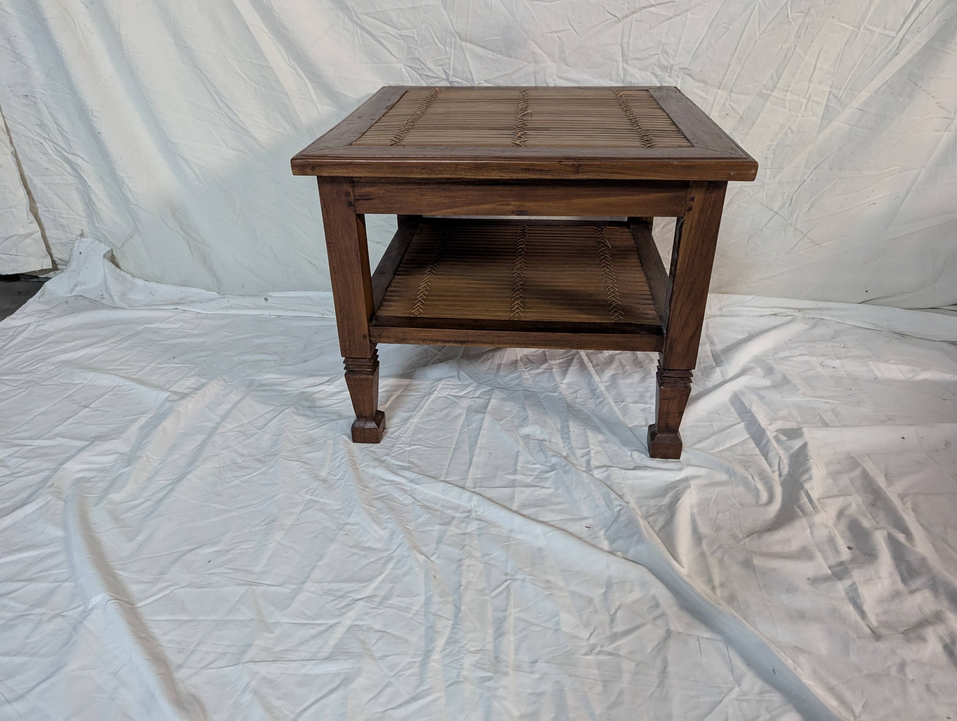 small coffee table wood and bamboo