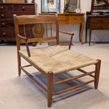19th century straw chaise longue
