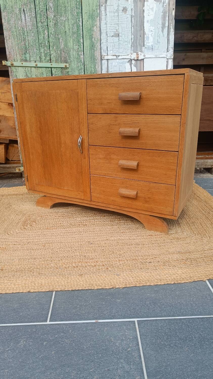 Vintage wooden sideboard – 4 drawers and cupboard