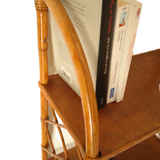 Etagère murale vintage 1960 bambou osier