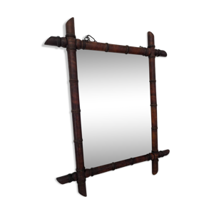 miroir ancien bambou