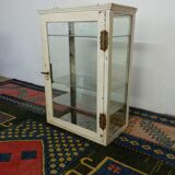 Ancient medical showcase in metal