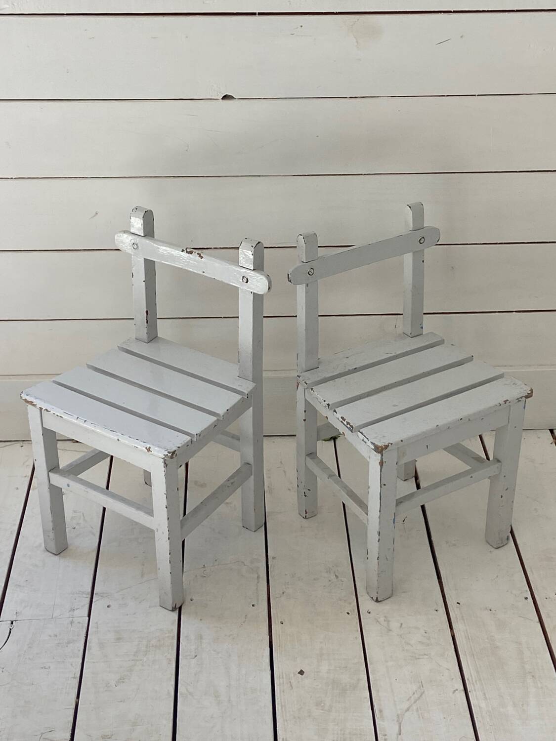 Pair of wooden children's chairs