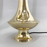 Paire de grandes lampes de table en laiton, années 1950, restaurées