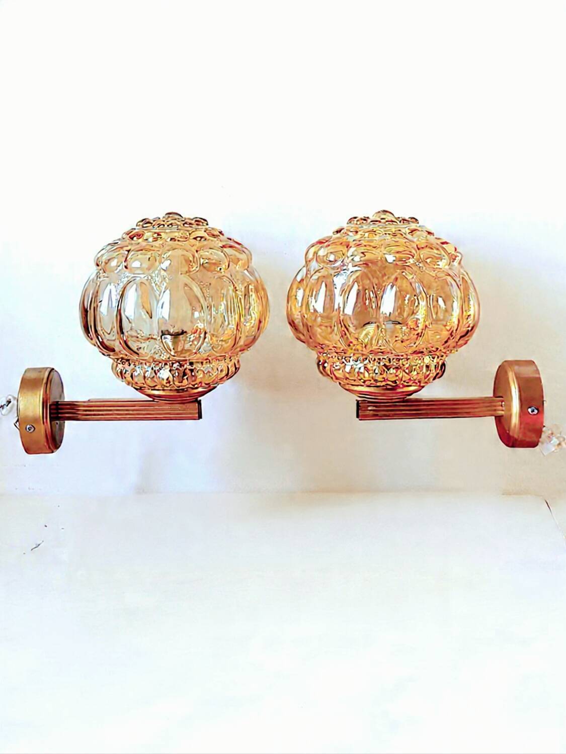 Pair of bubble wall lights by Helena Tynell from the 70s.