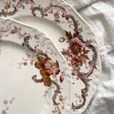 2 polychrome ironstone dinner plates "Wentworth" by Emile Bourgeois