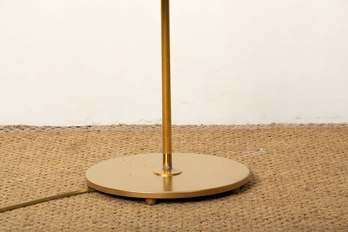 Swedish brass floor lamp, cast iron base, model G 019 by Bergboms 1960