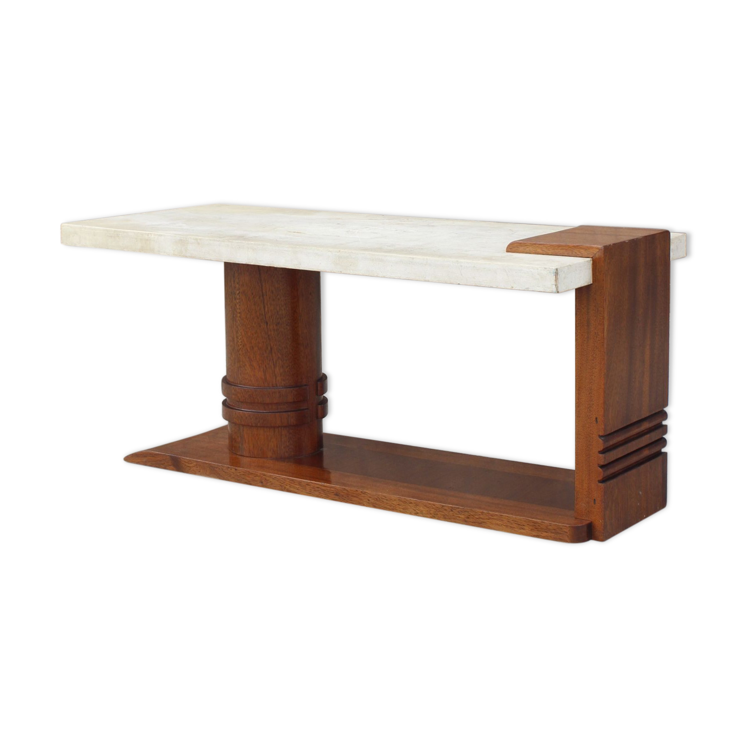 Coffee table in wood and parchment, France, 1930s