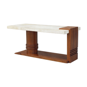 Coffee table in wood and parchment, France, 1930s
