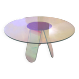 Shimmer Circular Table Made of Art Glass and Desgined by Patricia Urquiola