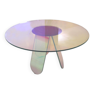 Shimmer Circular Table Made of Art Glass and Desgined by Patricia Urquiola