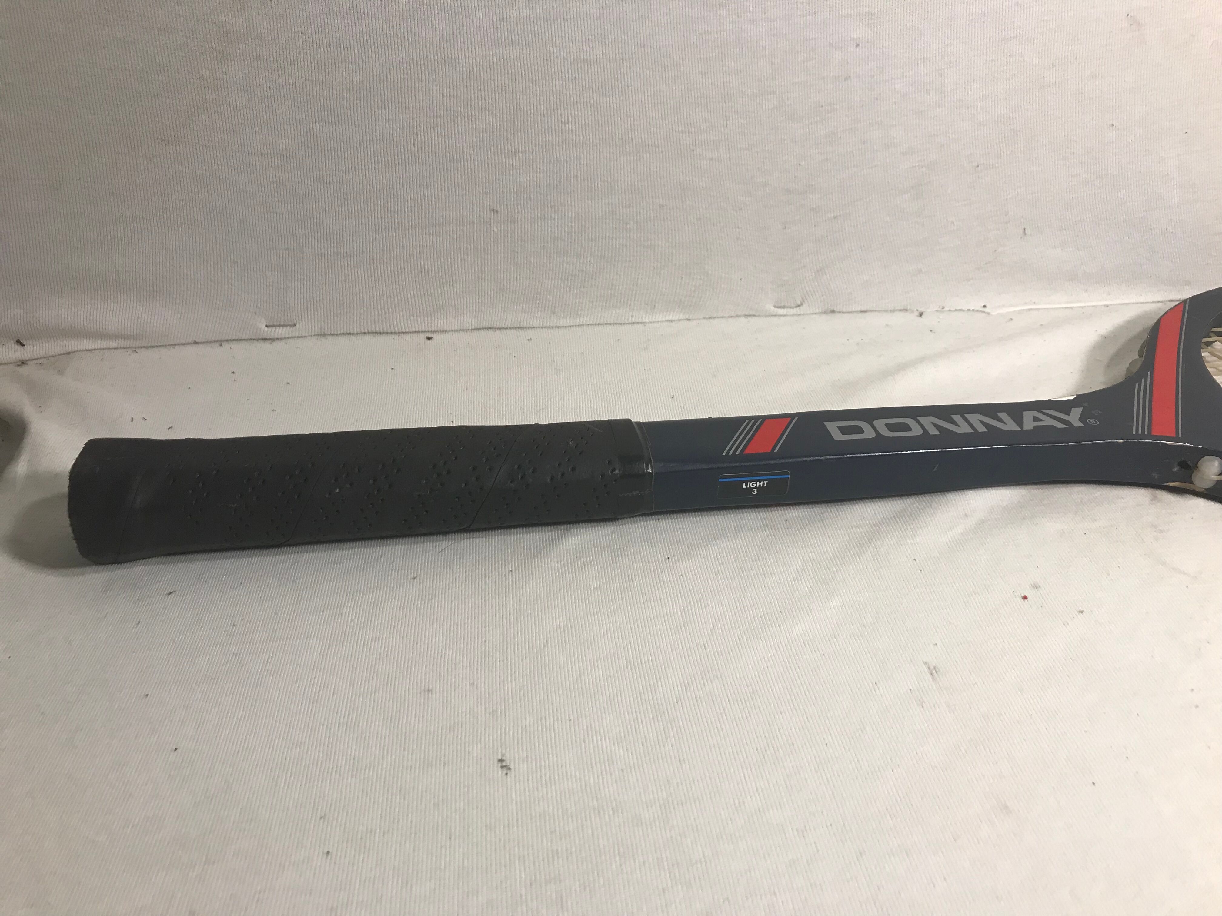 Racquet Tennis old DONNAY short One Wood + Leather Made in Belgium Vintage