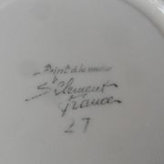 6 cups and saucers signed St Clement hand painted 1960