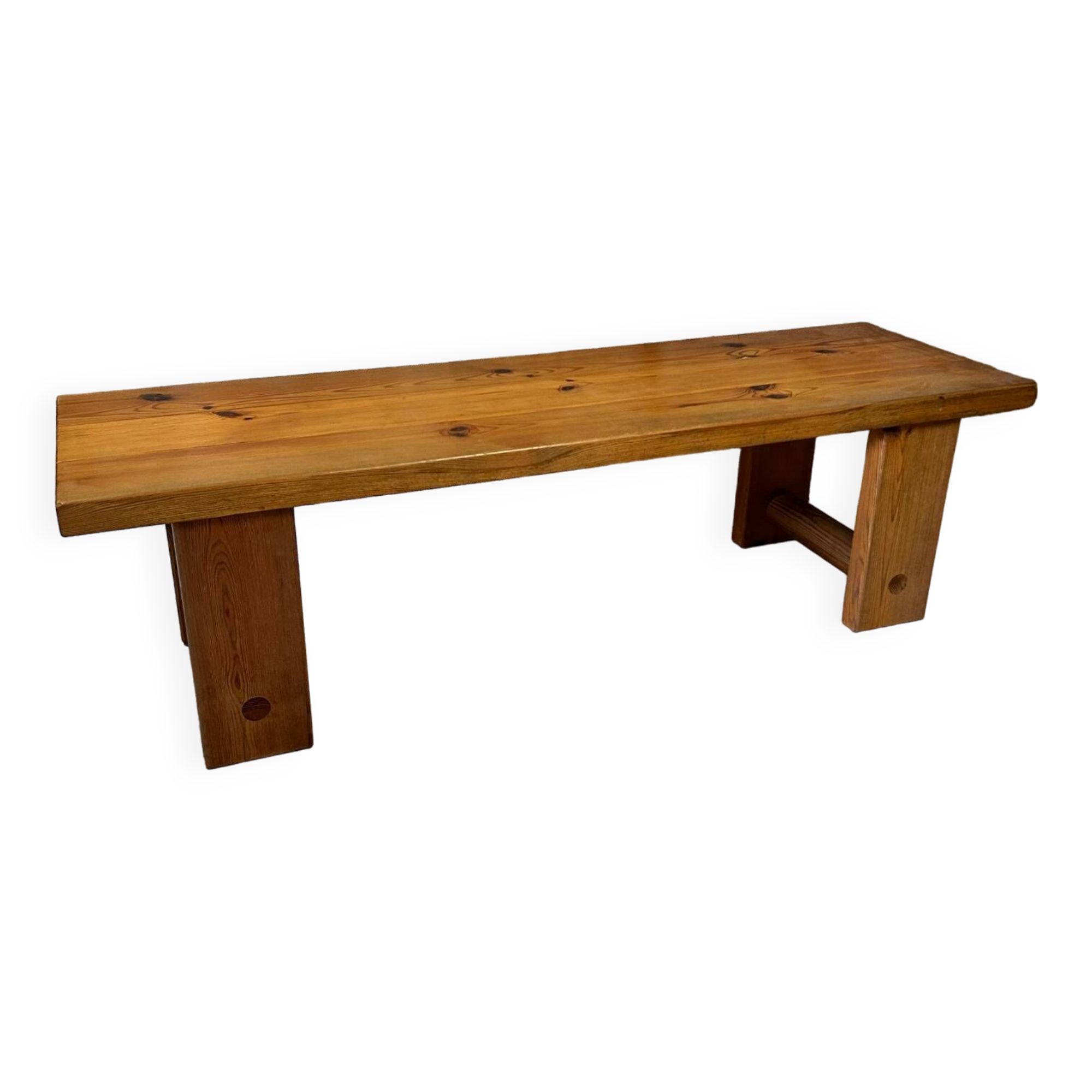 Table basse / banc en pin massif par Sven Larsson