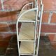 Vintage White Broken Metal Folding Shelf Unit 3 Tiers