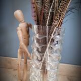 Faceted molded glass vase