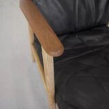 Fauteuil danois en teck et chêne du milieu du siècle, années 1950