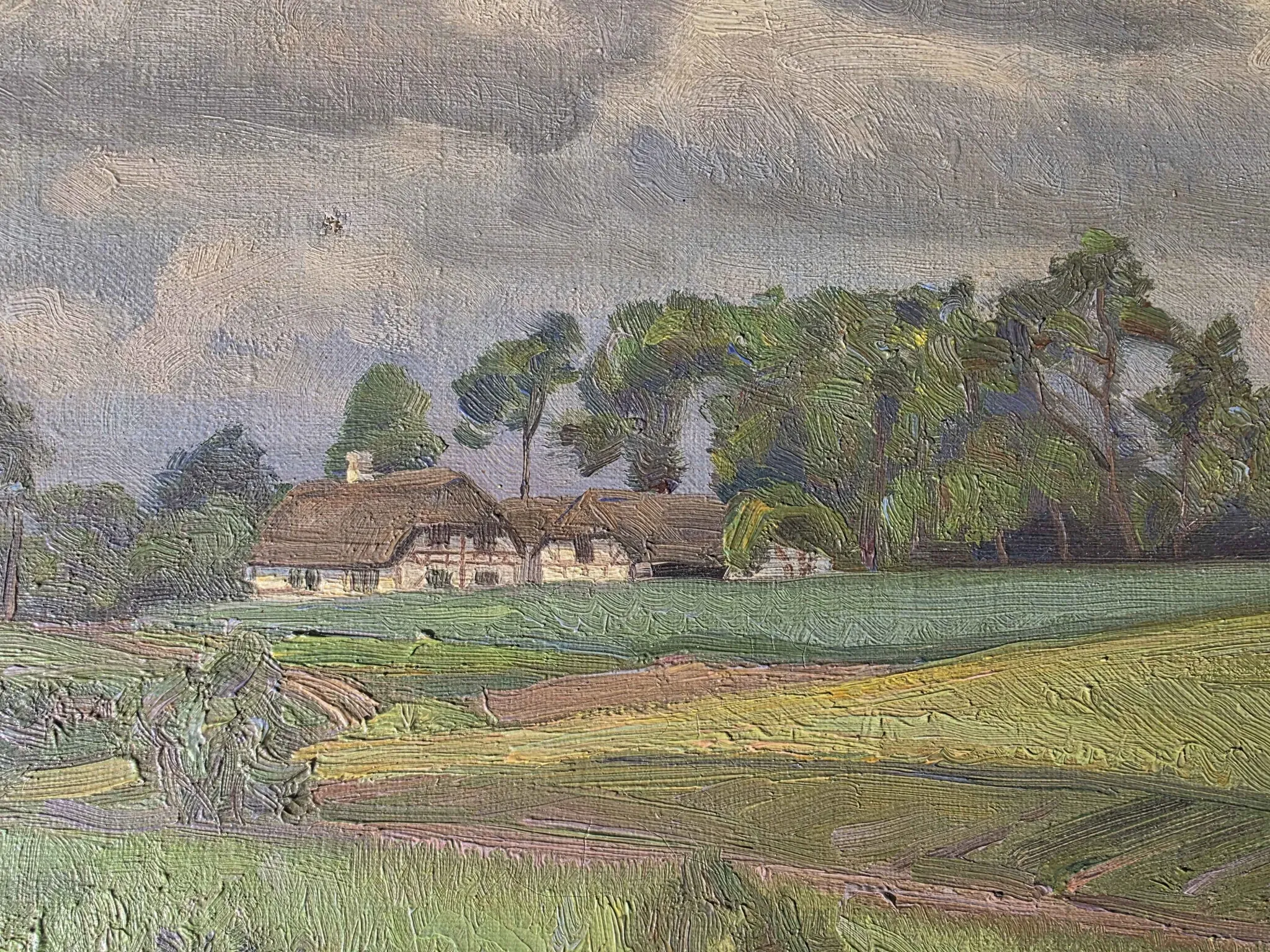 Vintage Impressionist Landscape Oil Painting by Holger Havrehed