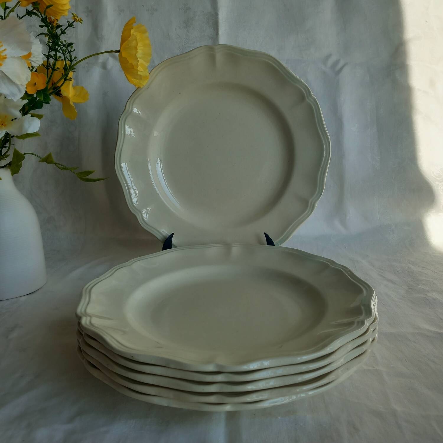 Sarreguemines Ivory Plates