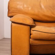 Pair of vintage 70's armchairs in beige leather design ferruccio brunati