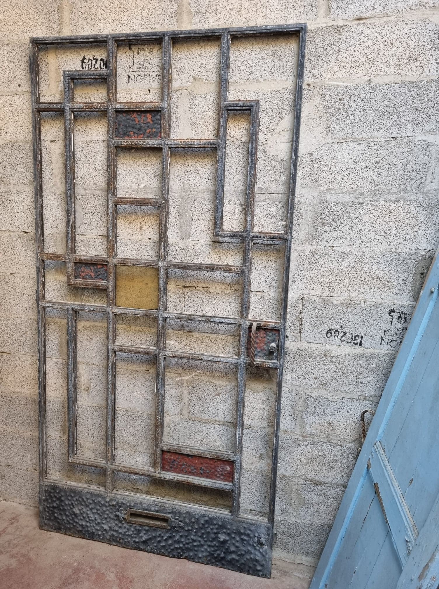 Art Deco period house door in cast iron
