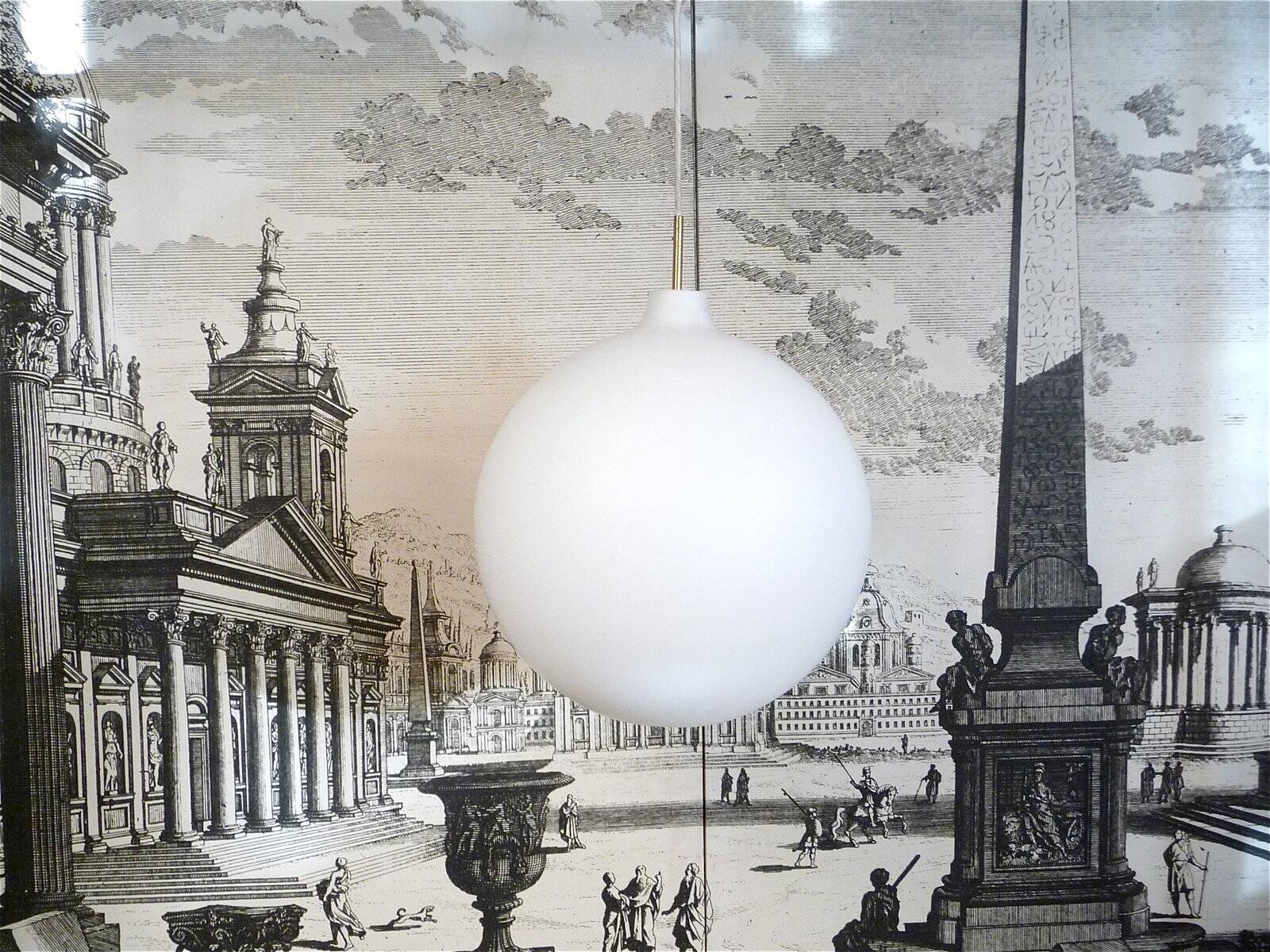 Large opal glass lamp by Vilhelm Wohlert for Louis Poulsen, Denmark 1960s