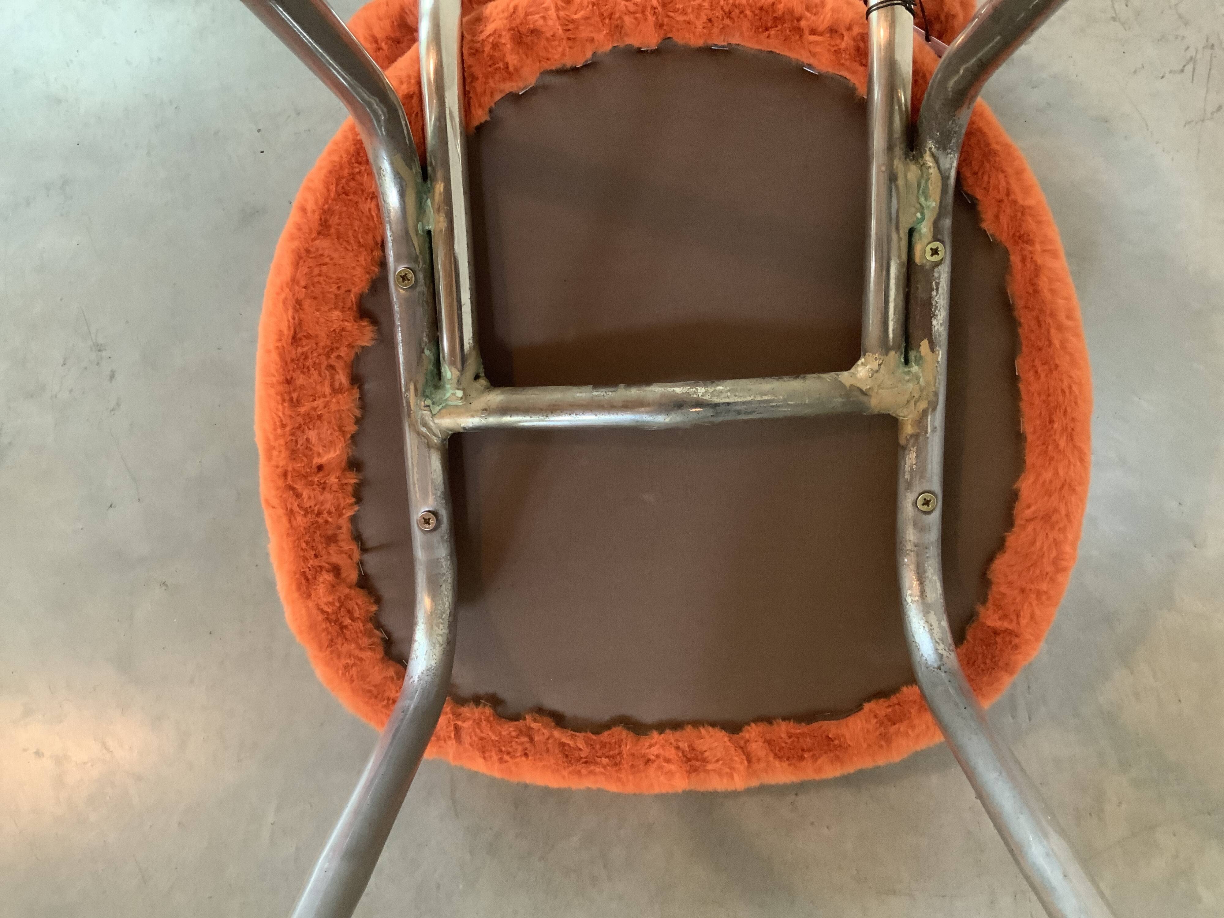 Orange shaggy chair 60