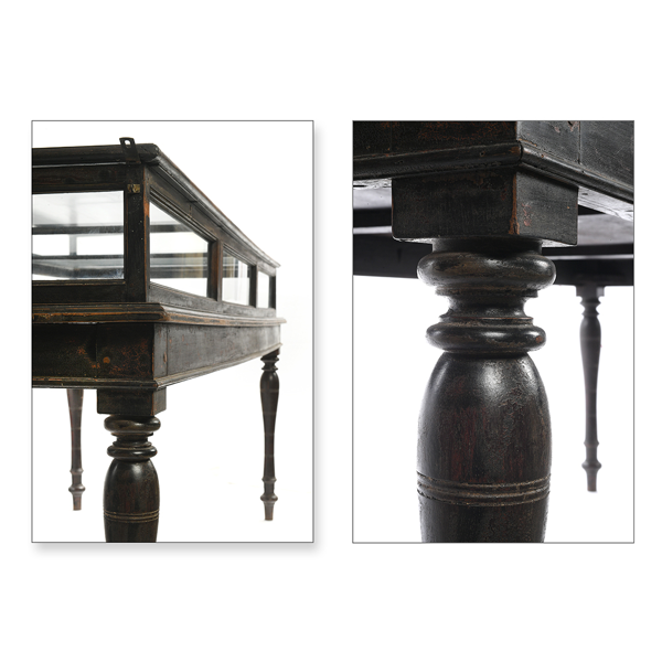 Table Présentoir Vitré En Bois Sombre Selency Table Présentoir Vitré En Bois Sombre, Magnolia Home Swedish Farm Kitchen Island