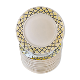 Old flat plates in 1950 Badonviller earthenware